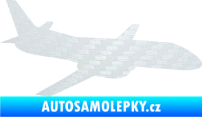 Samolepka Letadlo 004 pravá 3D karbon bílý