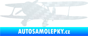 Samolepka Letadlo 006 levá 3D karbon bílý