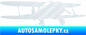 Samolepka Letadlo 006 pravá 3D karbon bílý