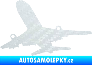 Samolepka Letadlo 007 levá 3D karbon bílý
