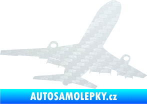 Samolepka Letadlo 007 pravá 3D karbon bílý