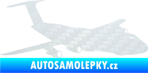 Samolepka Letadlo 008 pravá 3D karbon bílý