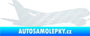 Samolepka Letadlo 009 pravá 3D karbon bílý