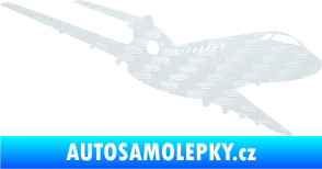 Samolepka Letadlo 011 pravá 3D karbon bílý