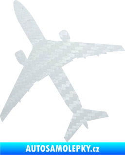 Samolepka Letadlo 018 levá 3D karbon bílý