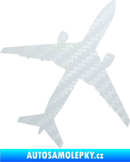 Samolepka Letadlo 018 pravá 3D karbon bílý