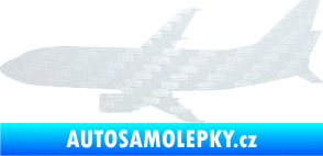 Samolepka Letadlo 019 levá Boeing 737 3D karbon bílý