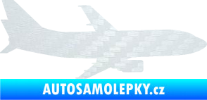 Samolepka Letadlo 019 pravá Boeing 737 3D karbon bílý