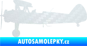Samolepka Letadlo 020 levá Boeing Stearman model 75 biplane 3D karbon bílý