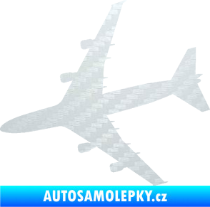 Samolepka letadlo 023 levá Jumbo Jet 3D karbon bílý