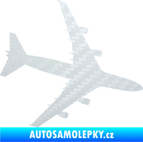 Samolepka letadlo 023 pravá Jumbo Jet 3D karbon bílý