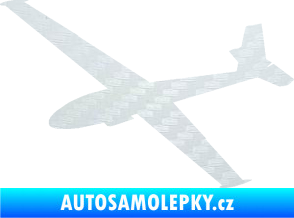 Samolepka Letadlo 025 levá kluzák 3D karbon bílý