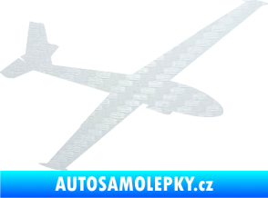 Samolepka Letadlo 025 pravá kluzák 3D karbon bílý
