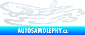 Samolepka Letadlo 026 levá v oblacích 3D karbon bílý