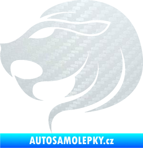 Samolepka Lev zvěrokruh 002 levá 3D karbon bílý