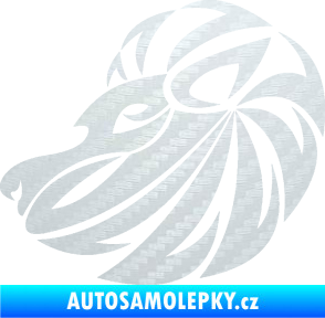 Samolepka Lev zvěrokruh 003 levá 3D karbon bílý