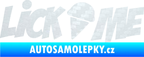 Samolepka Lick me nápis 3D karbon bílý