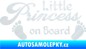Samolepka Little princess on board 002 nápis s nožičkami 3D karbon bílý