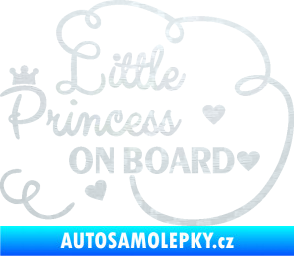 Samolepka Little princess on board nápis 3D karbon bílý