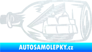 Samolepka Loď v láhvi 001 levá 3D karbon bílý