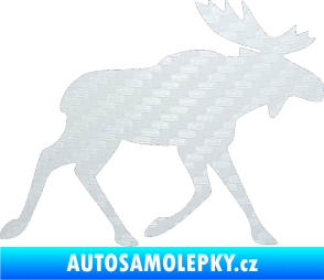 Samolepka Los 001 pravá 3D karbon bílý