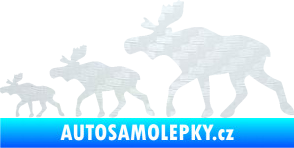 Samolepka Losí rodinka levá 3D karbon bílý