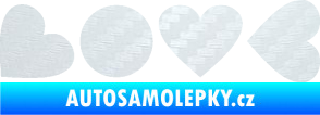 Samolepka Love skládaný nápis 3D karbon bílý