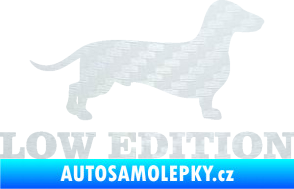 Samolepka Low edition pravá nápis 3D karbon bílý