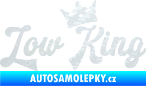 Samolepka Low King 001 nápis král 3D karbon bílý