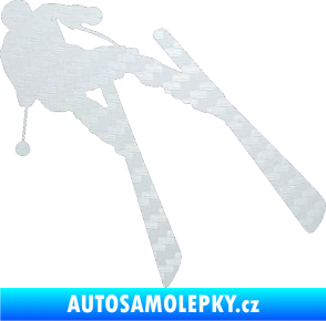 Samolepka Lyžař 007 pravá 3D karbon bílý