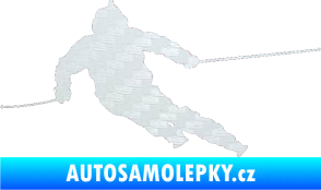 Samolepka Lyžař 015 levá 3D karbon bílý