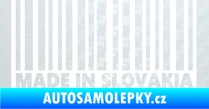Samolepka Made in Slovakia čárový kód 3D karbon bilý