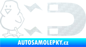 Samolepka Magnet na ptáky levá 3D karbon bílý
