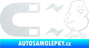 Samolepka Magnet na ptáky pravá 3D karbon bílý