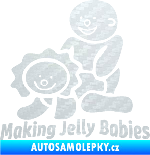 Samolepka Making jelly babies 3D karbon bilý