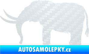 Samolepka Mamut 001 levá 3D karbon bílý