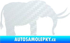 Samolepka Mamut 001 pravá 3D karbon bílý