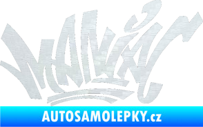 Samolepka Maniac - graffiti 3D karbon bílý