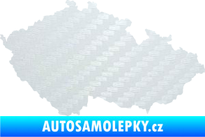 Samolepka Mapa České republiky 001  3D karbon bílý