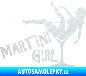 Samolepka Martini girl 3D karbon bílý