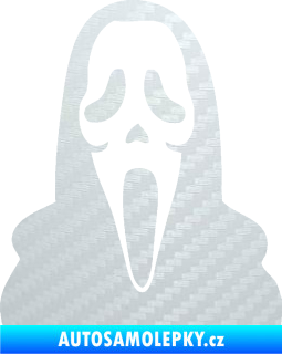 Samolepka Maska 001 scream 3D karbon bilý