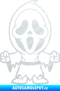 Samolepka Maska 002 pravá vřískot 3D karbon bílý