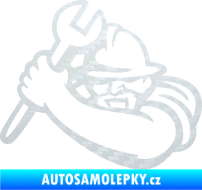 Samolepka Mechanik 001 levá 3D karbon bílý