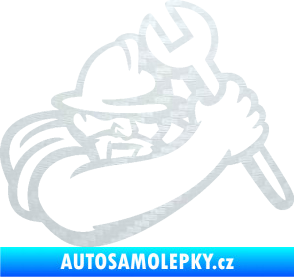 Samolepka Mechanik 001 pravá 3D karbon bílý