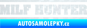 Samolepka Milf hunter nápis 3D karbon bílý