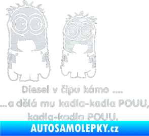 Samolepka Mimoňi 3D karbon bílý