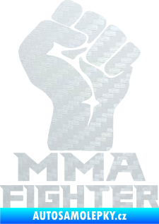 Samolepka MMA Fighter 001 pravá pěst 3D karbon bílý