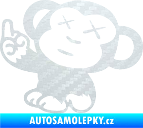 Samolepka Monkey Fuck Off JDM levá 3D karbon bílý