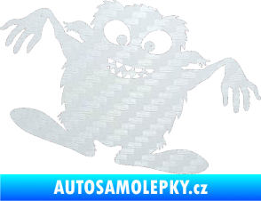 Samolepka Monstrum 001 pravá 3D karbon bílý