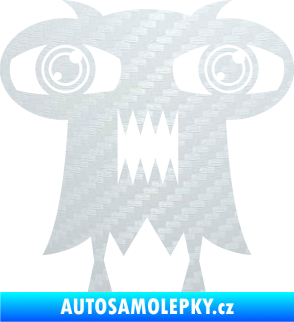 Samolepka Monstrum 003 levá 3D karbon bílý